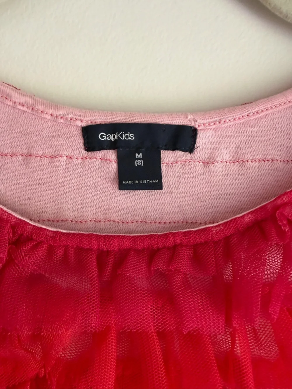 GAP Kids Pink and Red Ombre Tiered Tulle Ruffle Dress Size M